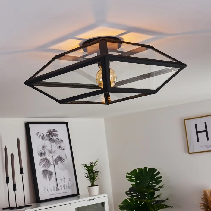 Hofstein Moraira Deckenleuchte Schwarz, 1-flammig – Bild 4