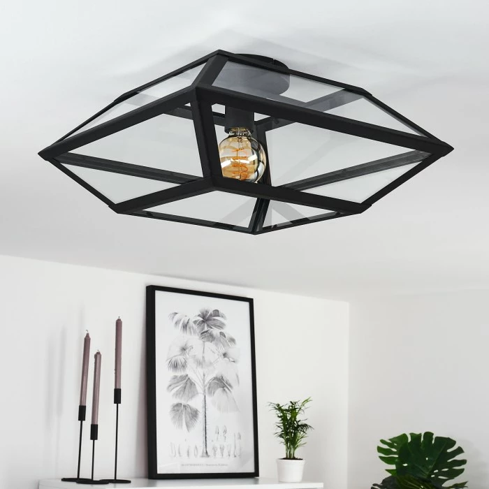 Hofstein Moraira Deckenleuchte Schwarz, 1-flammig – Bild 5