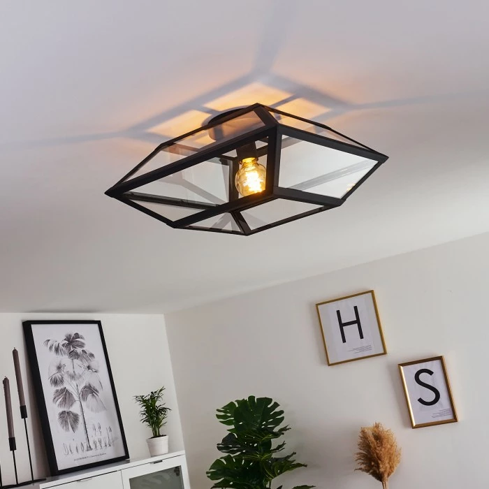 Hofstein Moraira Deckenleuchte Schwarz, 1-flammig – Bild 7