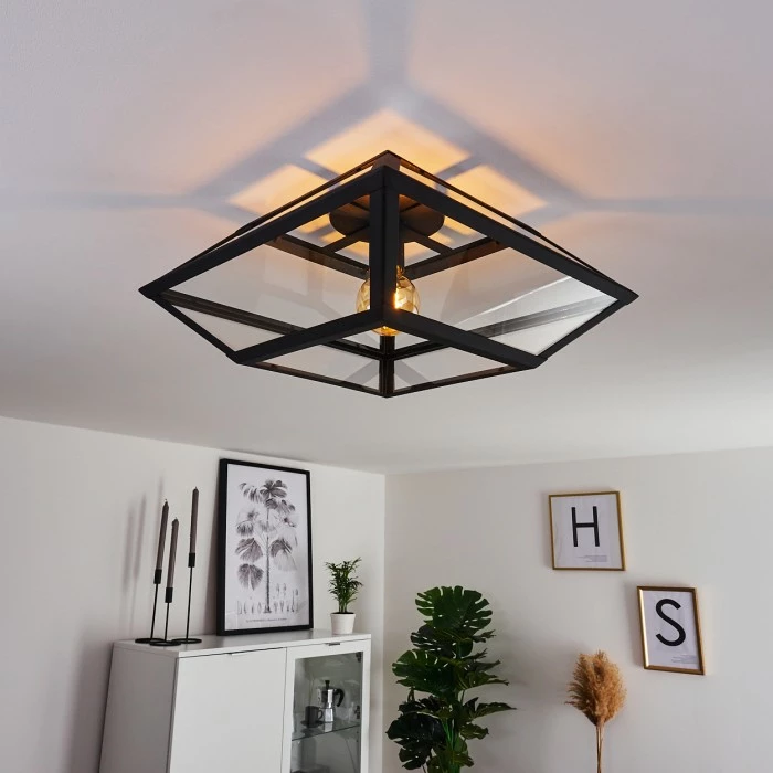 Hofstein Moraira Deckenleuchte Schwarz, 1-flammig – Bild 8