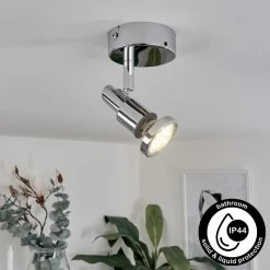 Hofstein Morges Deckenleuchte LED Chrom, 1-flammig