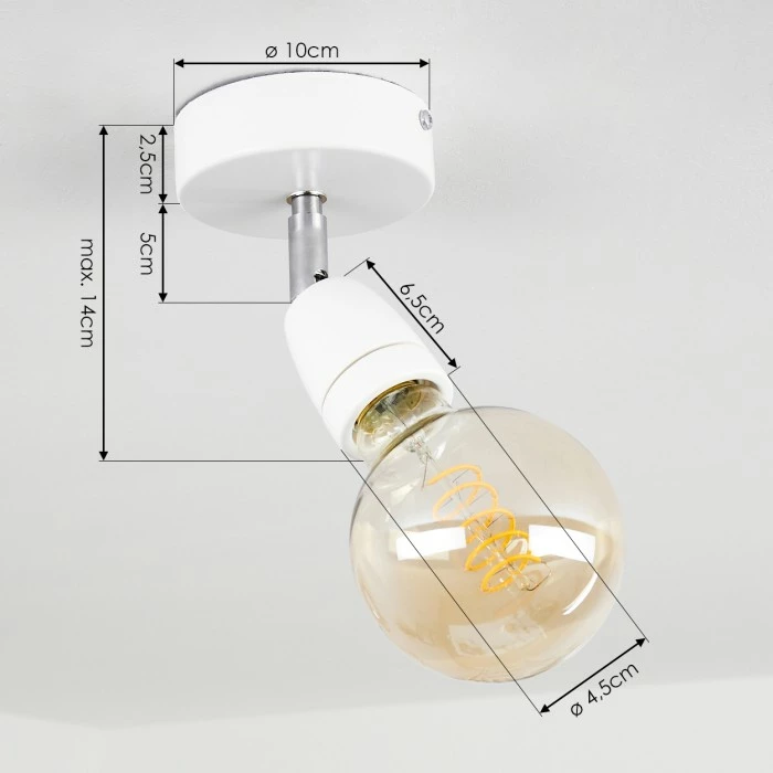 Hofstein Musland Deckenleuchte Chrom, Weiß, 1-flammig – Bild 4