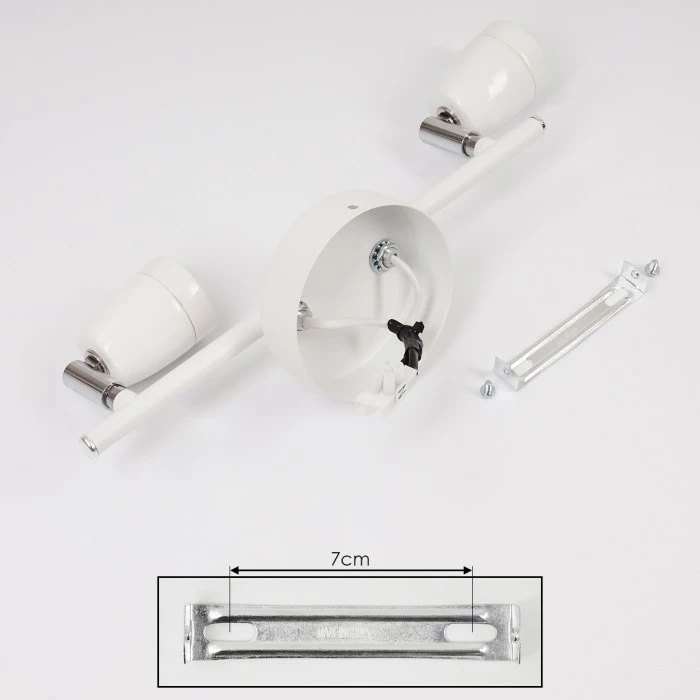 Hofstein Musland Deckenleuchte Chrom, Weiß, 2-flammig – Bild 5