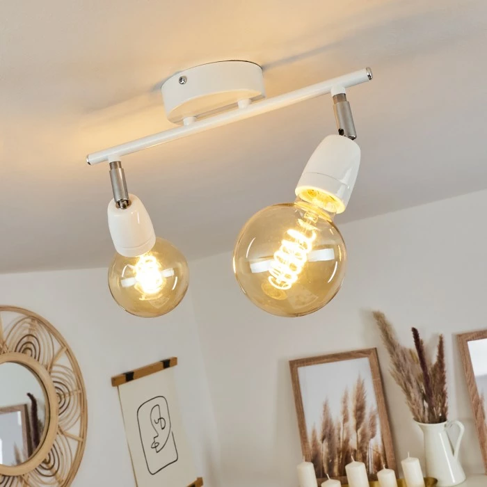 Hofstein Musland Deckenleuchte Chrom, Weiß, 2-flammig – Bild 7