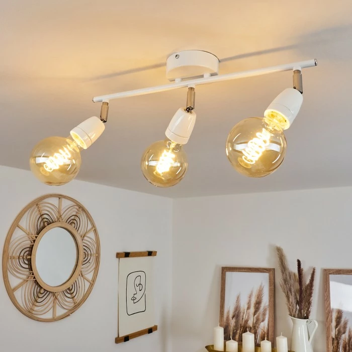 Hofstein Musland Deckenleuchte Chrom, Weiß, 3-flammig