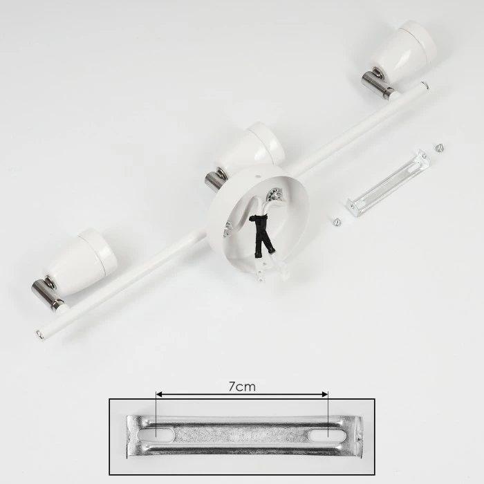 Hofstein Musland Deckenleuchte Chrom, Weiß, 3-flammig – Bild 5