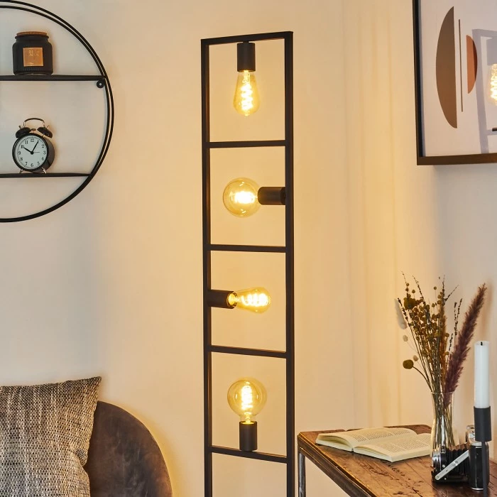 Hofstein Nanbong Stehleuchte Schwarz, 4-flammig – Bild 7