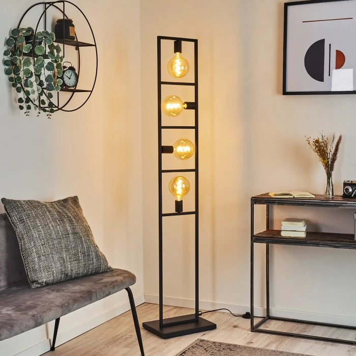 Hofstein Nanbong Stehleuchte Schwarz, 4-flammig – Bild 9