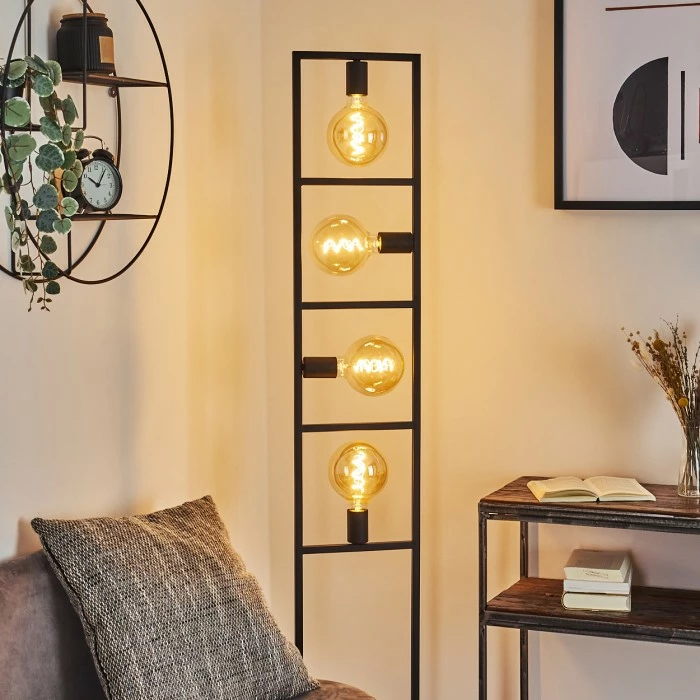 Hofstein Nanbong Stehleuchte Schwarz, 4-flammig – Bild 10