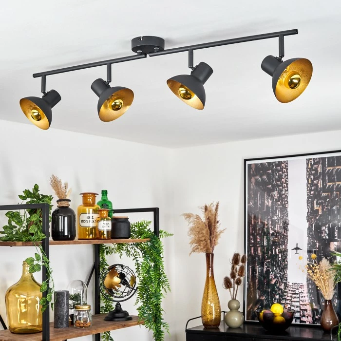 Hofstein Neiden Deckenleuchte Schwarz-Gold, 4-flammig – Bild 10