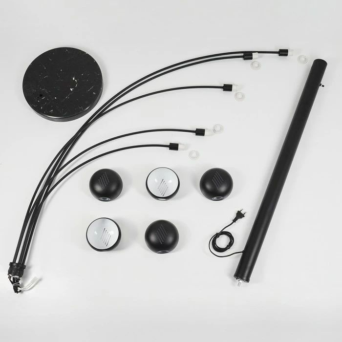 Hofstein Nikkala Stehleuchte Schwarz, 5-flammig – Bild 5