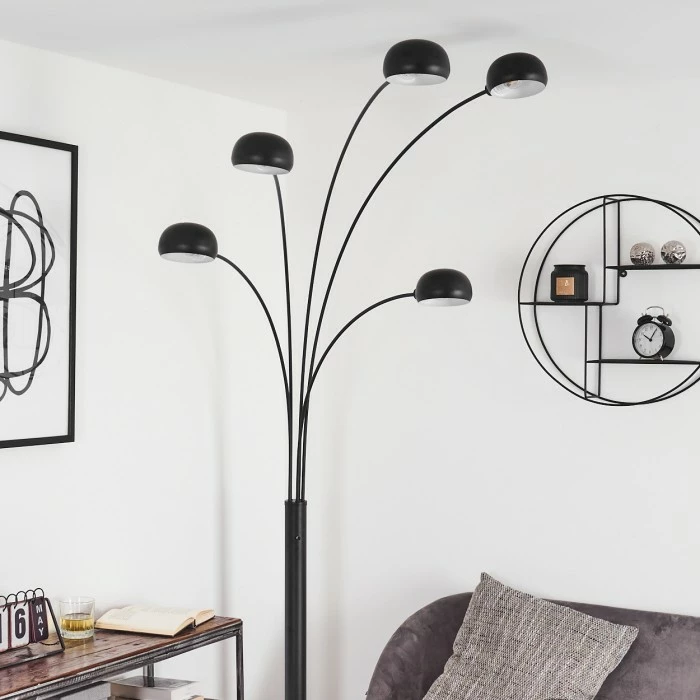Hofstein Nikkala Stehleuchte Schwarz, 5-flammig – Bild 10