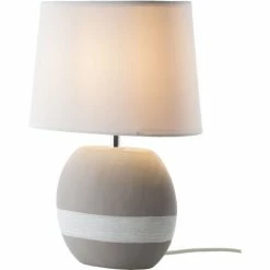 Nino Leuchten CRETO Tischleuchte Grau, Weiß, 1-flammig