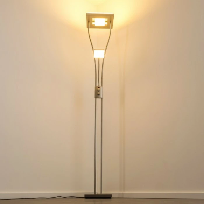 Hofstein Notigi Deckenfluter LED Nickel-Matt, 2-flammig, Fernbedienung, Farbwechsler – Bild 11