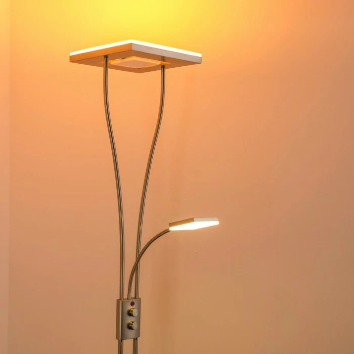 Hofstein Notigi Deckenfluter LED Nickel-Matt, 2-flammig, Fernbedienung, Farbwechsler – Bild 19