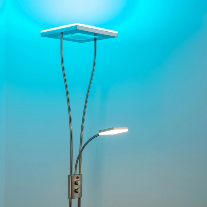 Hofstein Notigi Deckenfluter LED Nickel-Matt, 2-flammig, Fernbedienung, Farbwechsler – Bild 20