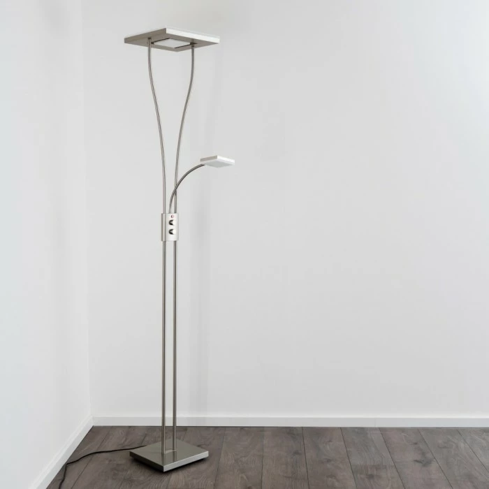 Hofstein Notigi Deckenfluter LED Nickel-Matt, 2-flammig, Fernbedienung, Farbwechsler – Bild 9