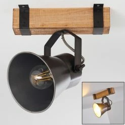 Hofstein Oksbol Deckenspot Grau, Hellbraun, Stahl gebürstet, 1-flammig