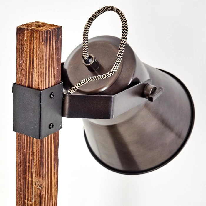 Hofstein Oksbol Tischleuchte Grau, Dunkelbraun, Stahl gebürstet, 1-flammig – Bild 18