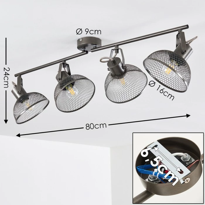 Hofstein Oksevej Deckenleuchte Silber, 4-flammig – Bild 2