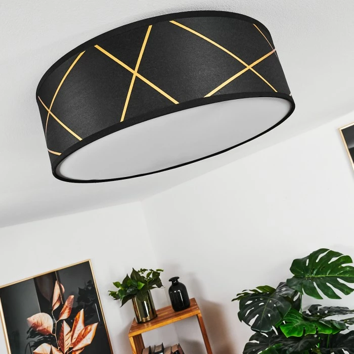 Hofstein Opatija Deckenleuchte Schwarz, Weiß, Gold, 3-flammig – Bild 2