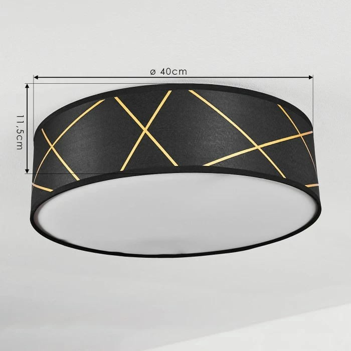 Hofstein Opatija Deckenleuchte Schwarz, Weiß, Gold, 3-flammig – Bild 3