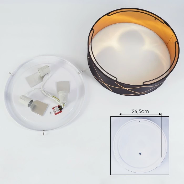 Hofstein Opatija Deckenleuchte Schwarz, Weiß, Gold, 3-flammig – Bild 4