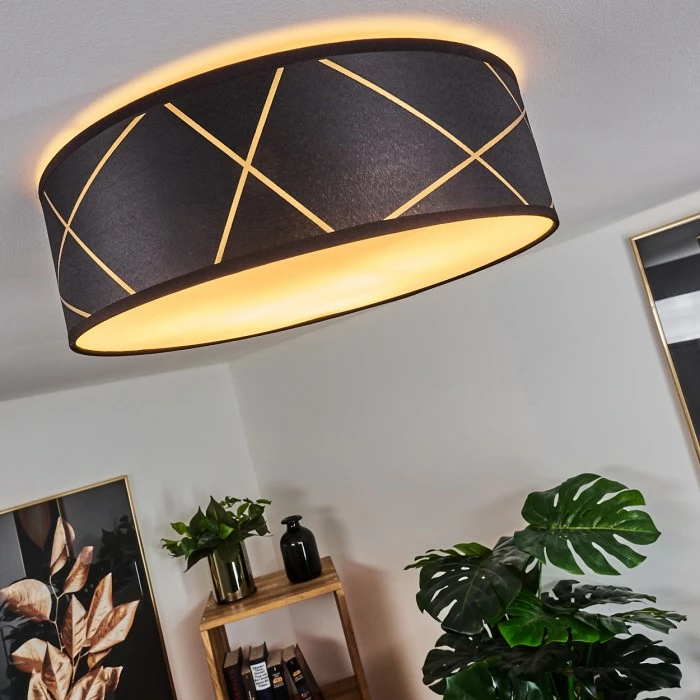 Hofstein Opatija Deckenleuchte Schwarz, Weiß, Gold, 3-flammig – Bild 5