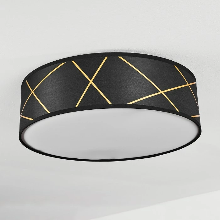 Hofstein Opatija Deckenleuchte Schwarz, Weiß, Gold, 3-flammig – Bild 6