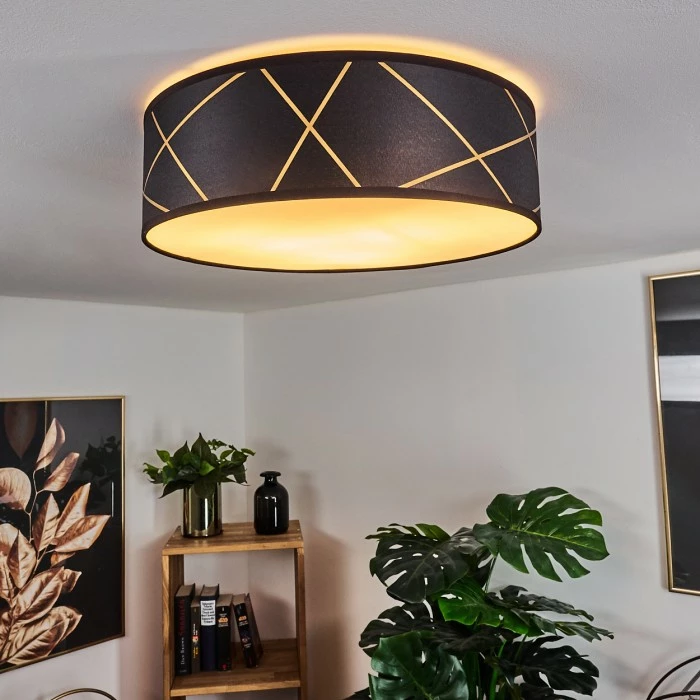 Hofstein Opatija Deckenleuchte Schwarz, Weiß, Gold, 3-flammig – Bild 7