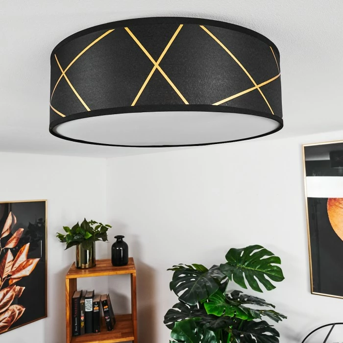 Hofstein Opatija Deckenleuchte Schwarz, Weiß, Gold, 3-flammig – Bild 8