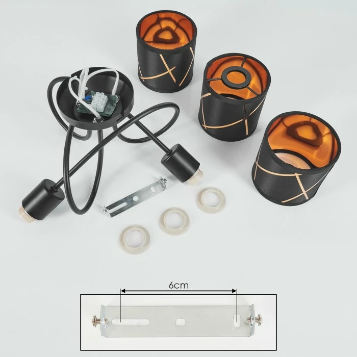 Hofstein Opatija Deckenleuchte Schwarz, 3-flammig – Bild 5