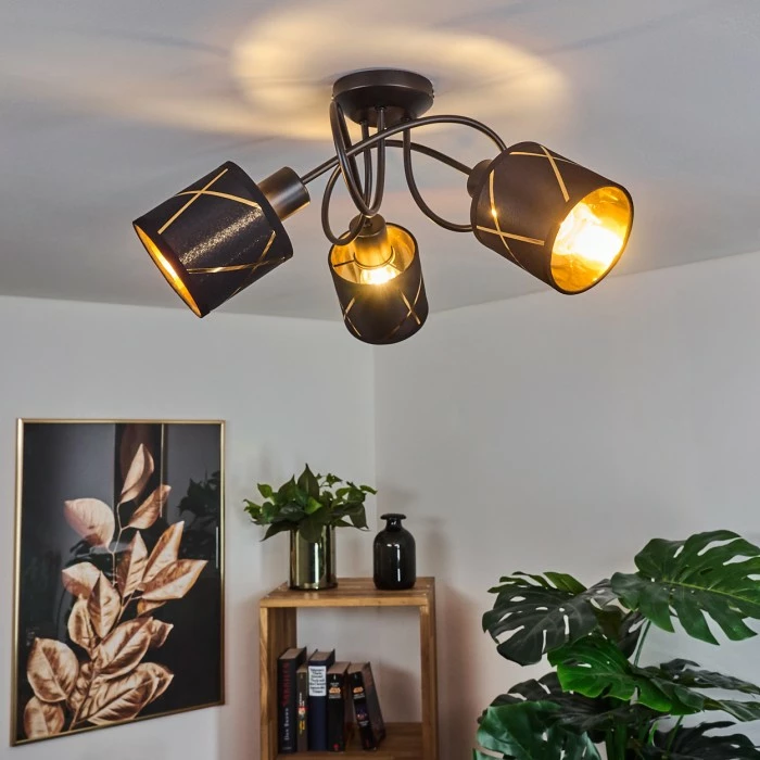 Hofstein Opatija Deckenleuchte Schwarz, 3-flammig – Bild 7