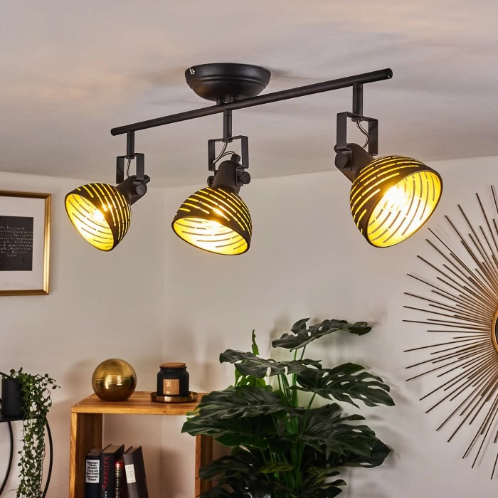 Hofstein Osina Deckenleuchte Schwarz, 3-flammig – Bild 7