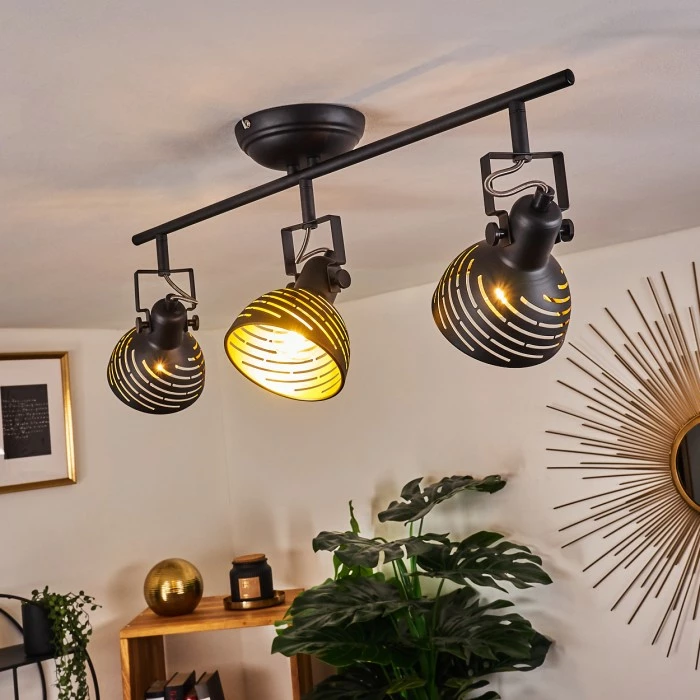 Hofstein Osina Deckenleuchte Schwarz, 3-flammig – Bild 9