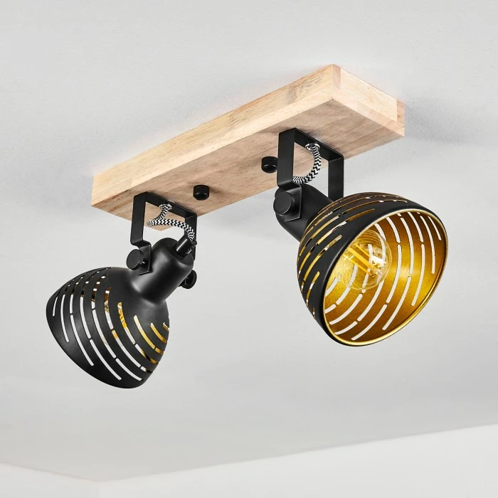 Hofstein Osina Deckenleuchte Schwarz, Braun, 2-flammig – Bild 8