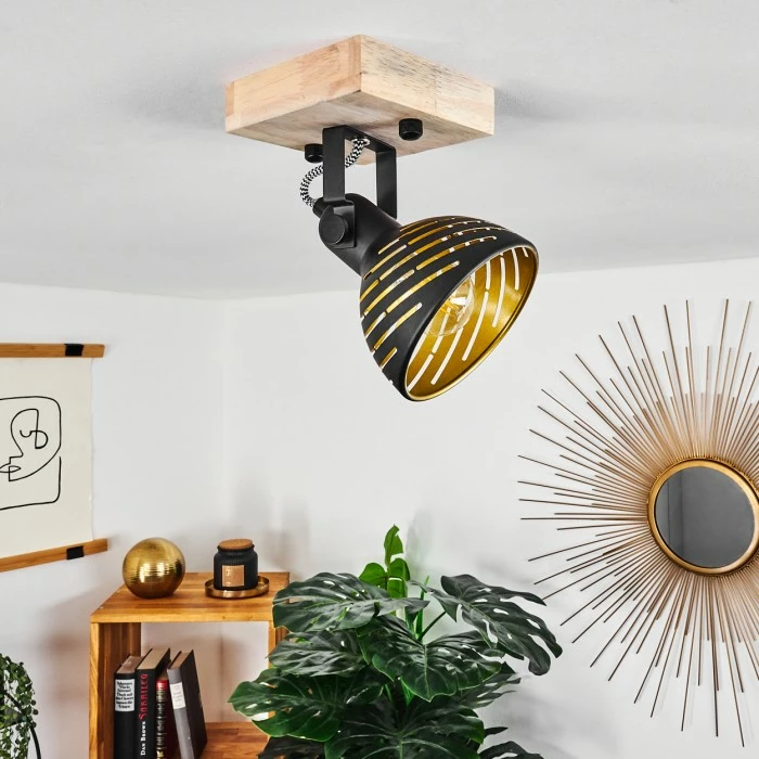 Hofstein Osina Deckenleuchte Schwarz, Braun, 1-flammig – Bild 2