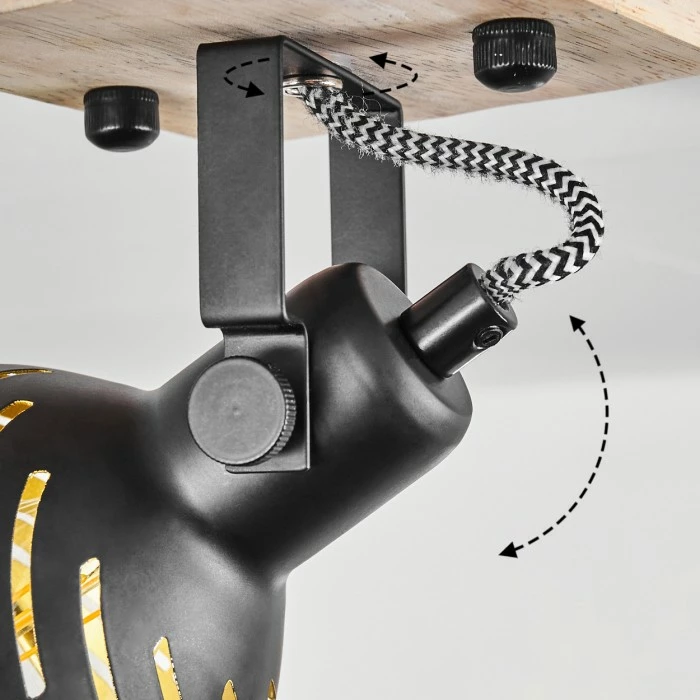 Hofstein Osina Deckenleuchte Schwarz, Braun, 1-flammig – Bild 6