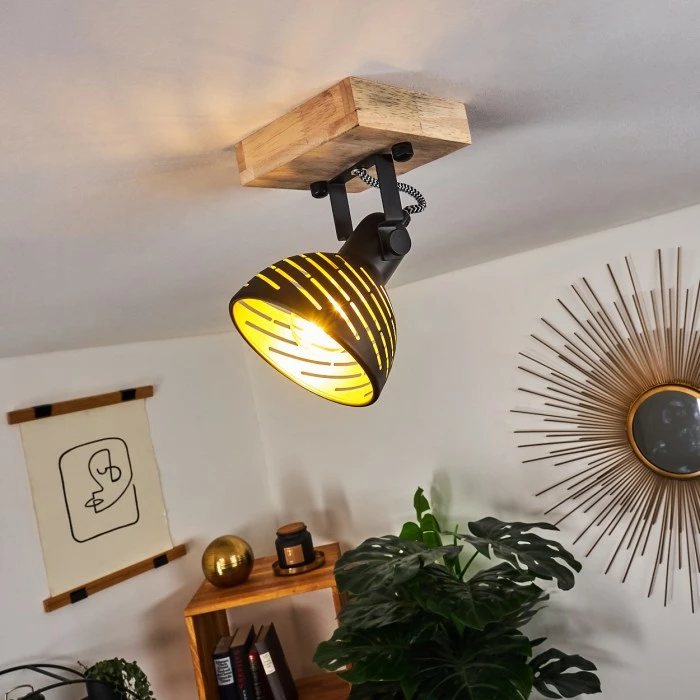 Hofstein Osina Deckenleuchte Schwarz, Braun, 1-flammig – Bild 9