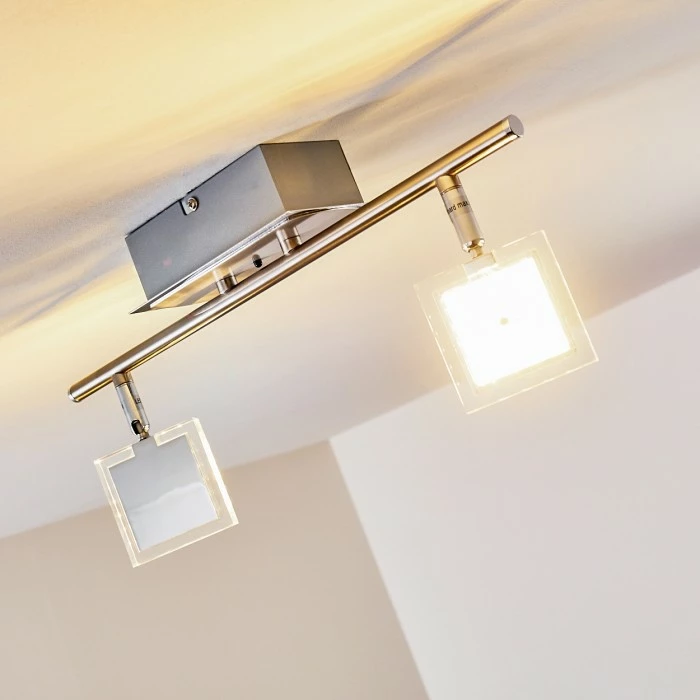 Hofstein Oxford Deckenleuchte LED Chrom, 2-flammig, Fernbedienung, Farbwechsler – Bild 11