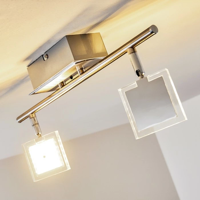 Hofstein Oxford Deckenleuchte LED Chrom, 2-flammig, Fernbedienung, Farbwechsler – Bild 13