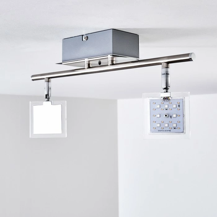 Hofstein Oxford Deckenleuchte LED Chrom, 2-flammig, Fernbedienung, Farbwechsler – Bild 16