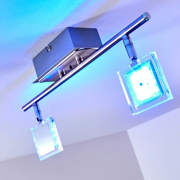 Hofstein Oxford Deckenleuchte LED Chrom, 2-flammig, Fernbedienung, Farbwechsler – Bild 19