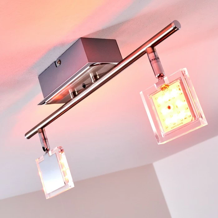 Hofstein Oxford Deckenleuchte LED Chrom, 2-flammig, Fernbedienung, Farbwechsler – Bild 20