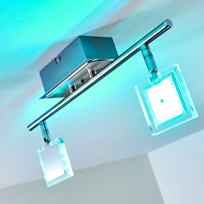 Hofstein Oxford Deckenleuchte LED Chrom, 2-flammig, Fernbedienung, Farbwechsler – Bild 21