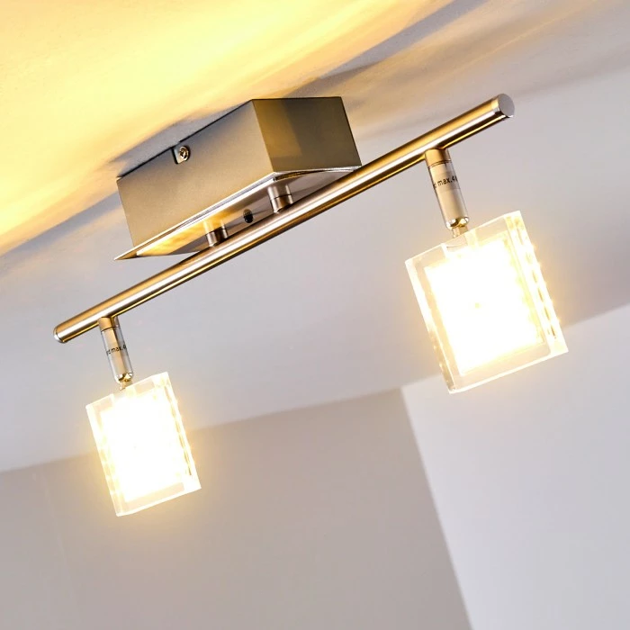 Hofstein Oxford Deckenleuchte LED Chrom, 2-flammig, Fernbedienung, Farbwechsler – Bild 22