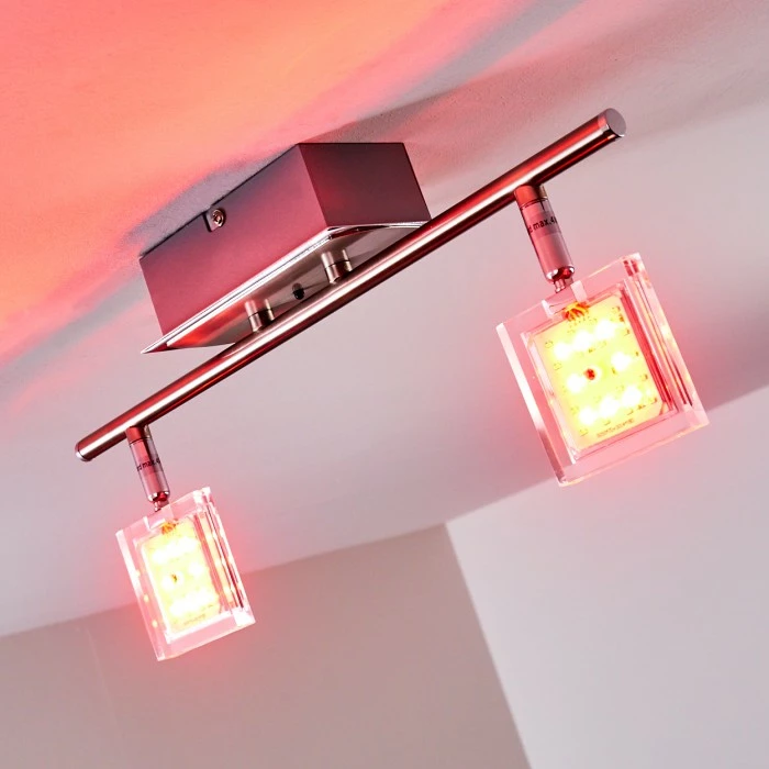 Hofstein Oxford Deckenleuchte LED Chrom, 2-flammig, Fernbedienung, Farbwechsler – Bild 23