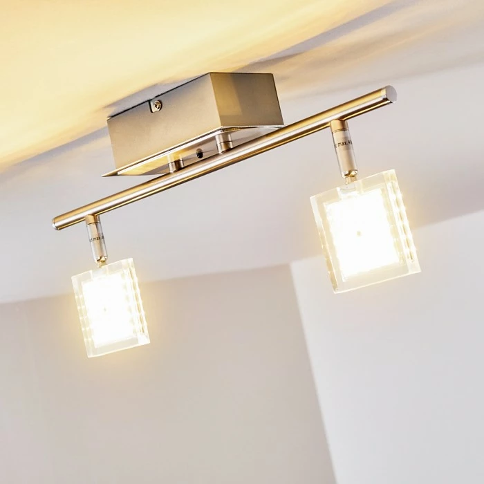 Hofstein Oxford Deckenleuchte LED Chrom, 2-flammig, Fernbedienung, Farbwechsler – Bild 10