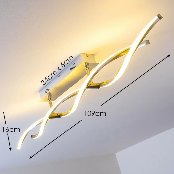 Paul Neuhaus Leuchten Paul Neuhaus POLINA Deckenleuchte LED Edelstahl, 2-flammig – Bild 2