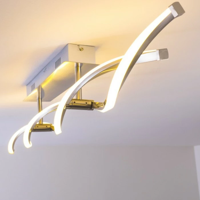 Paul Neuhaus Leuchten Paul Neuhaus POLINA Deckenleuchte LED Edelstahl, 2-flammig – Bild 9